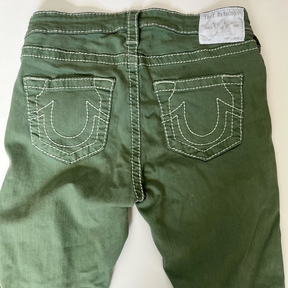 True Religion Olive Distressed High Rise Jeans - Picture 3 of 3